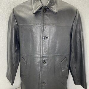 HOPE Unisex Jacket Black Size W36/M44 Delusion Lamb Leather Button Down